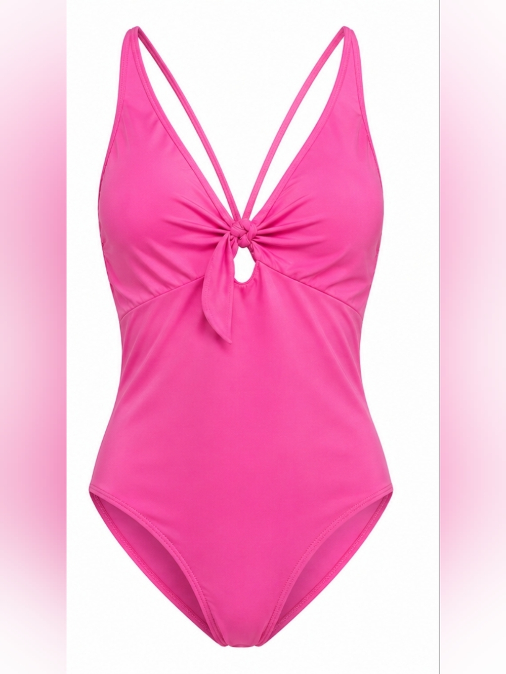 Shade & Shore Hot Pink Knot-Front One-Piece Swimsuit